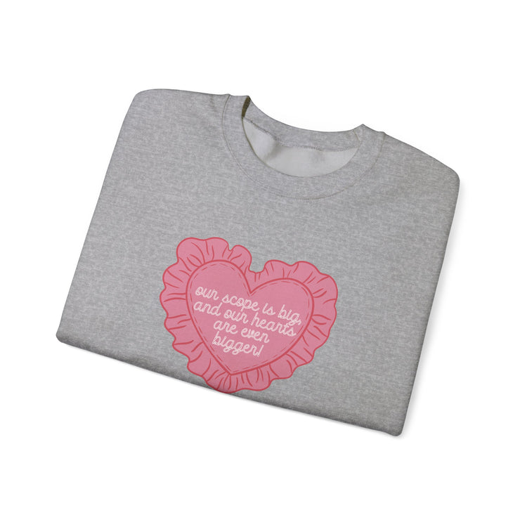 our scope is big heart pillow crewneck