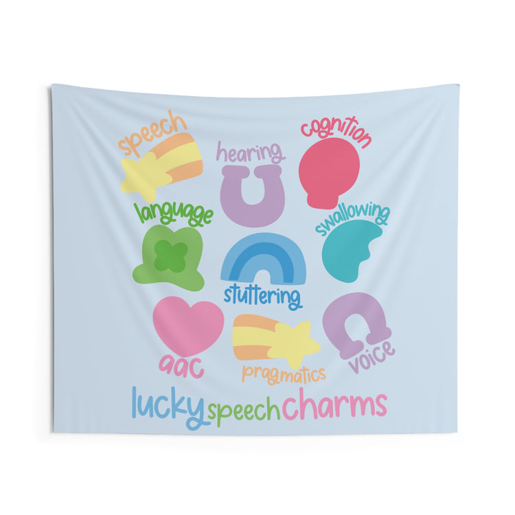 lucky speech charms wall tapestry