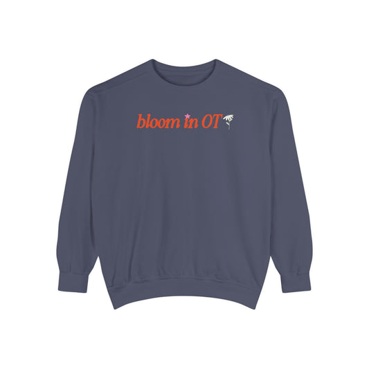 bloom in OT front/back comfort colors crewneck