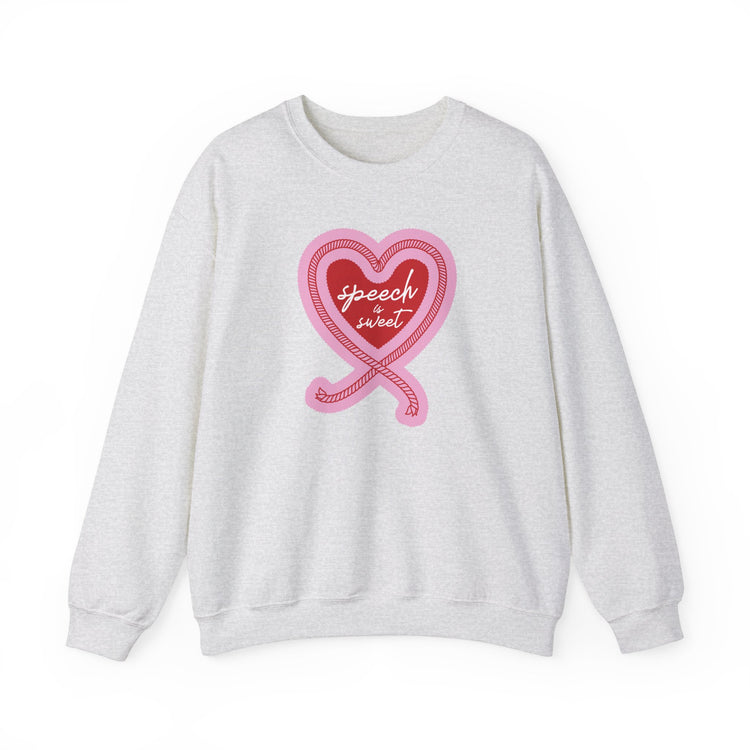 speech is sweet rope heart crewneck