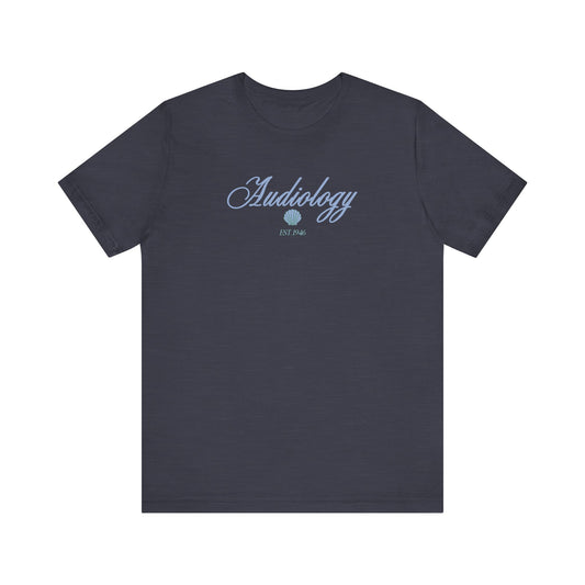 audiology clam est. 1946 short sleeve tee