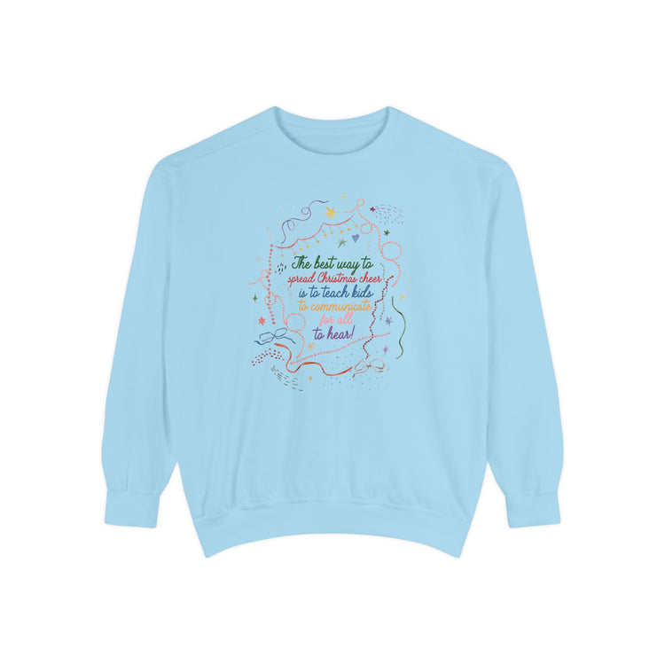 spreading SLP cheer  comfort colors crewneck