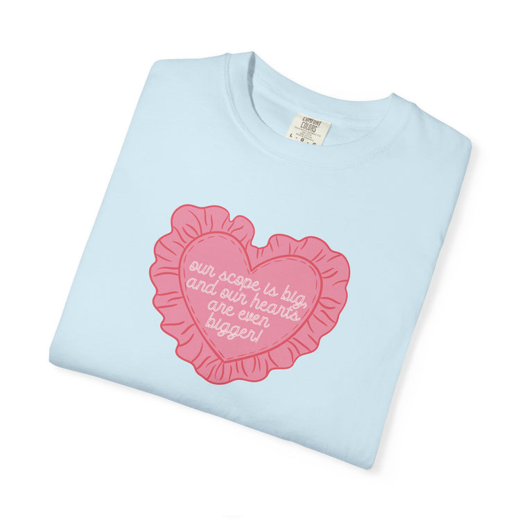 our scope is big heart pillow comfort colors tee