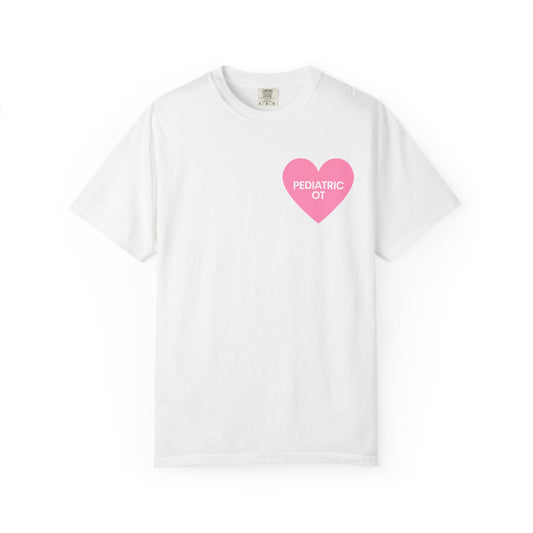 pediatric OT heart comfort colors tee