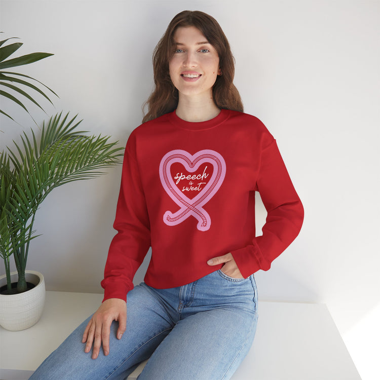 speech is sweet rope heart crewneck