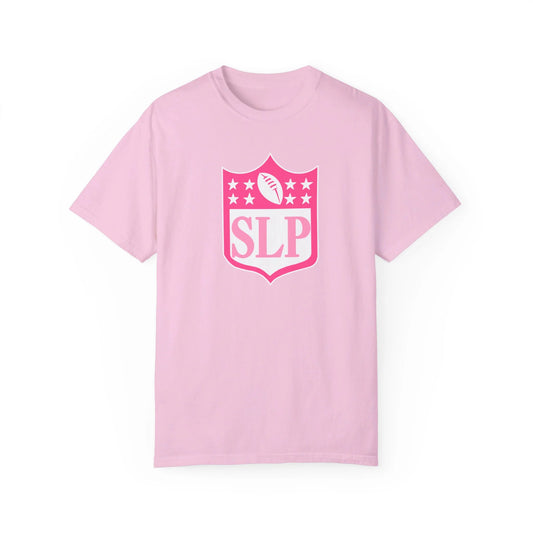 SLP football crest comfort colors tee (sample sale)