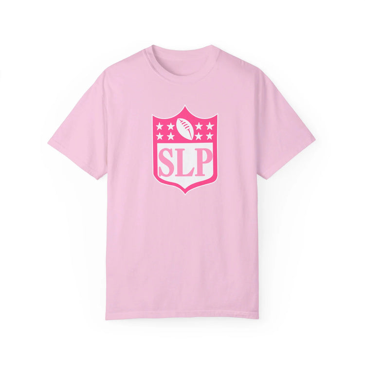 SLP football crest comfort colors tee (sample sale)