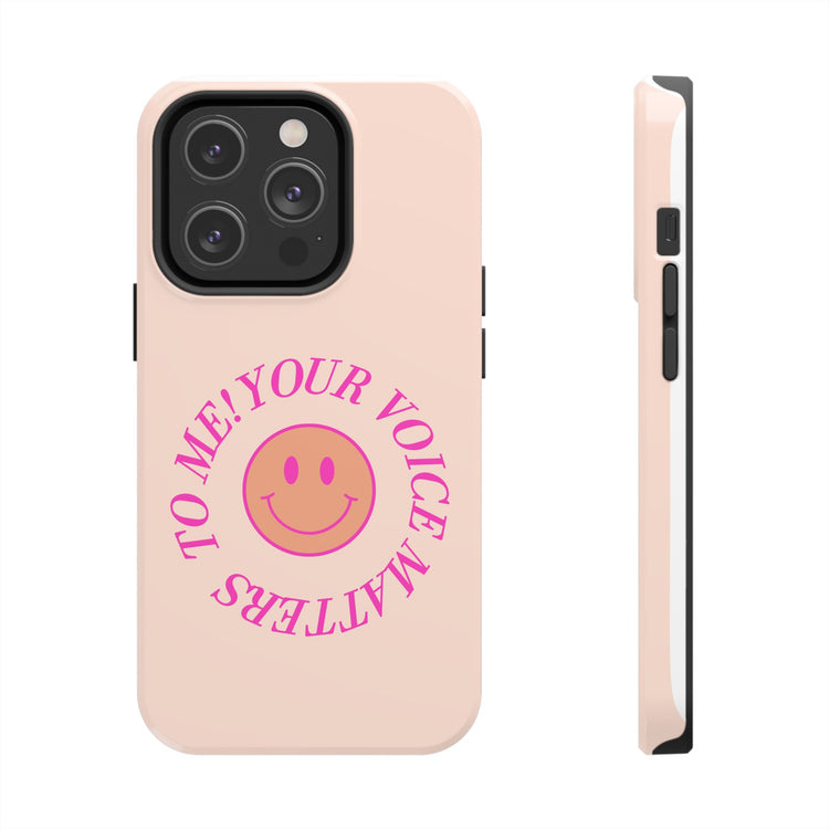 your voice matters smiley iPhone case