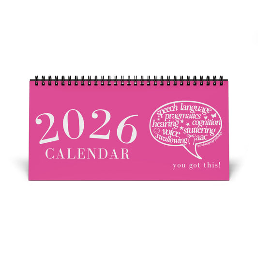 2026 SLP Desktop Calendar (Monthly Grid) January - December