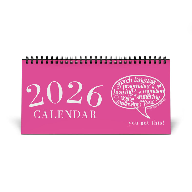2026 SLP Desktop Calendar (Monthly Grid) January - December