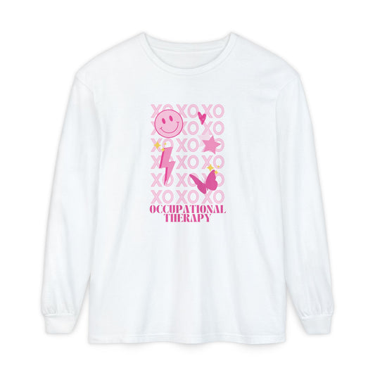 OT xoxo pink comfort colors long sleeve tee