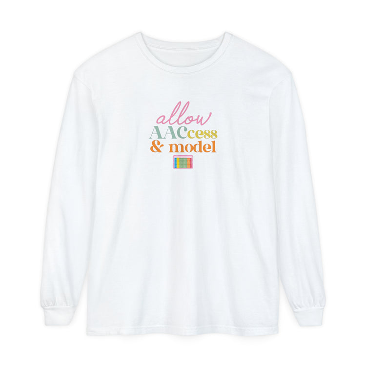 allow AACcess and model comfort colors long sleeve tee