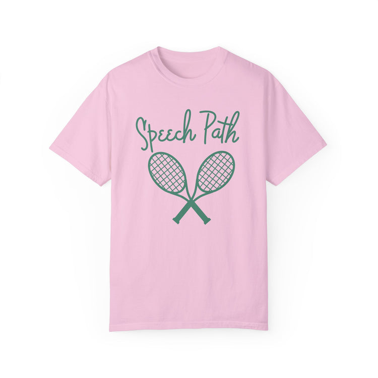 speech path beverly hills tennis comfort colors tee