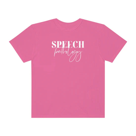 speech pathology cursive comfort colors tee (sample sale)