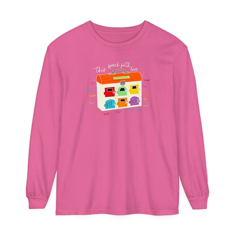 speech clinic speech path loves comfort colors long sleeve tee