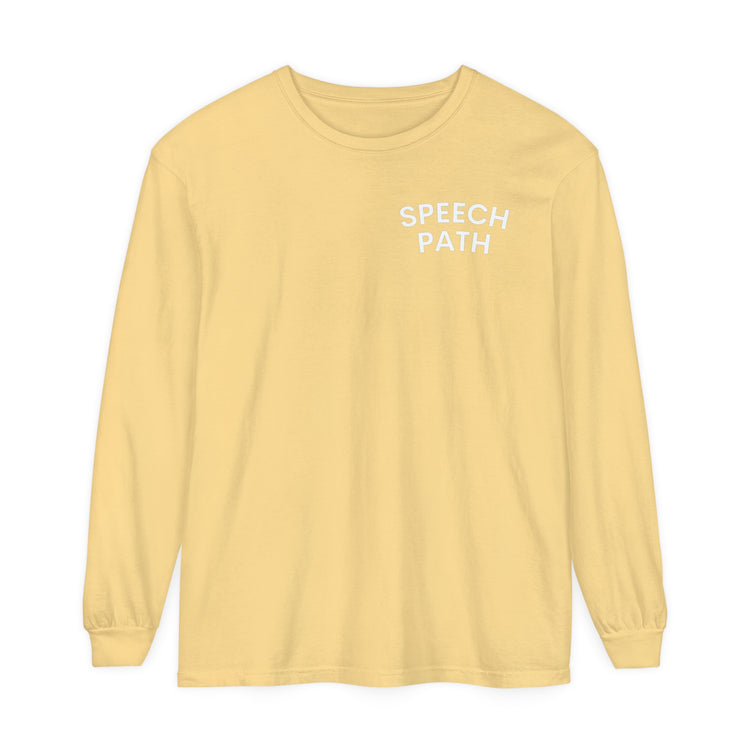 speech path arch comfort colors long sleeve tee