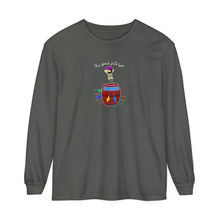 pirate speech path loves comfort colors long sleeve tee