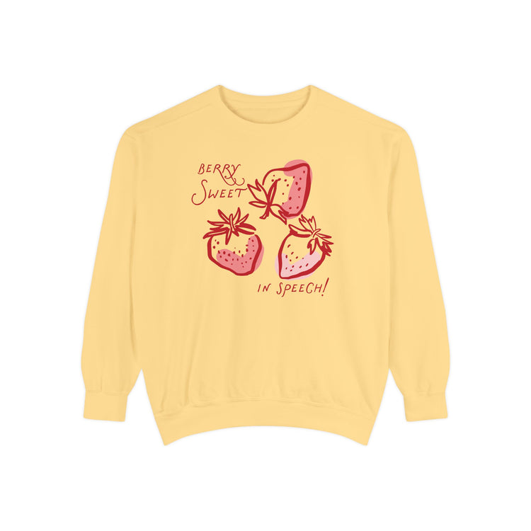 strawberry speech comfort colors crewneck