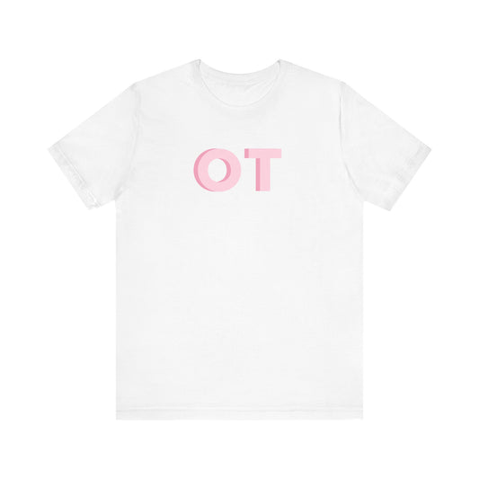 pink block OT short sleeve tee
