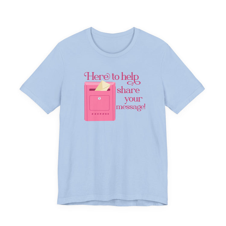 here to help share your message! speech short sleeve tee