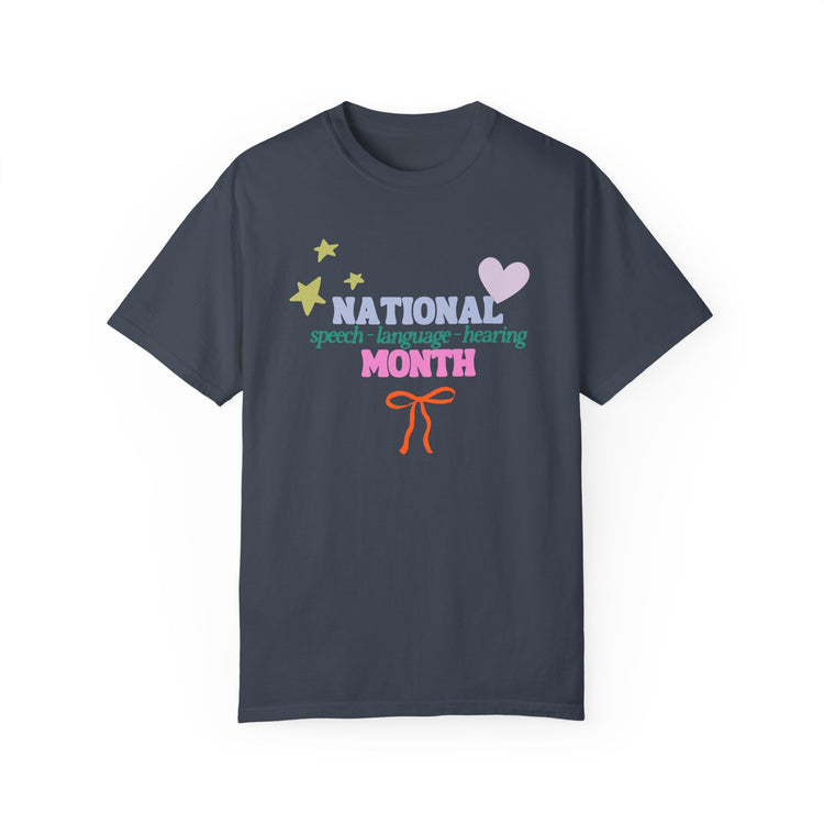 NSLHM colorful bow comfort colors tee