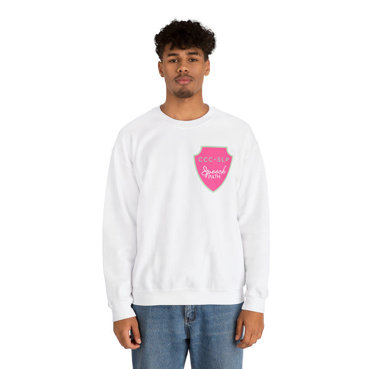 speech path ccc badge crewneck