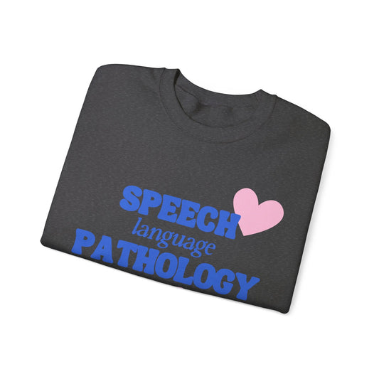 speech language pathology bow + heart crewneck (sample sale)