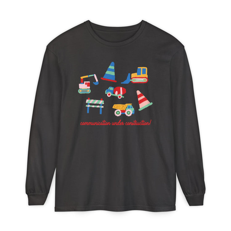 communication under construction! long sleeve tee