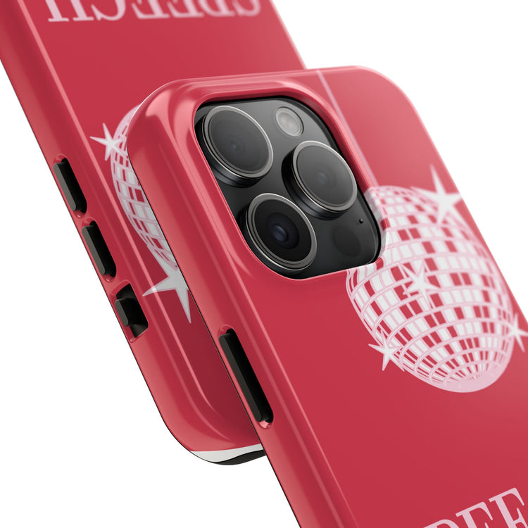 speech path disco ball red iPhone case