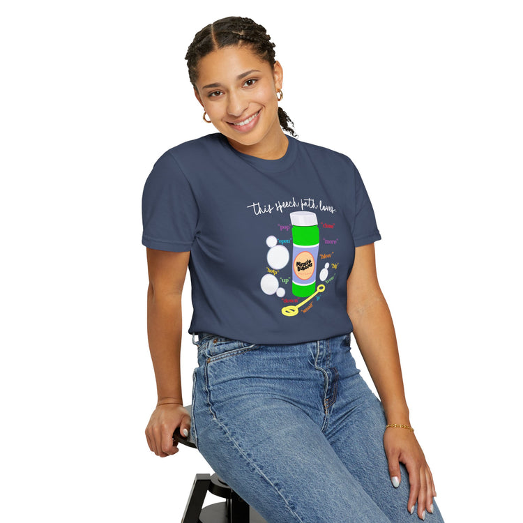 bubbles speech path loves comfort colors tee