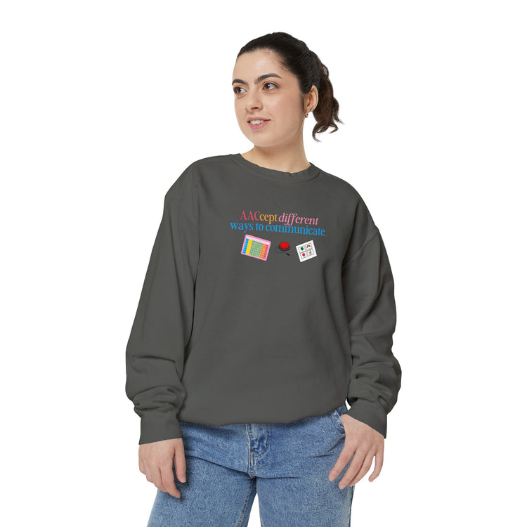AACcept different ways to communicate comfort colors crewneck