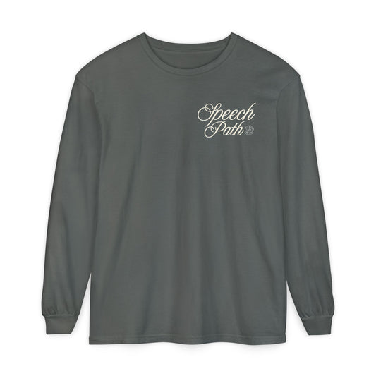 speech path high tides front/back comfort colors long sleeve tee