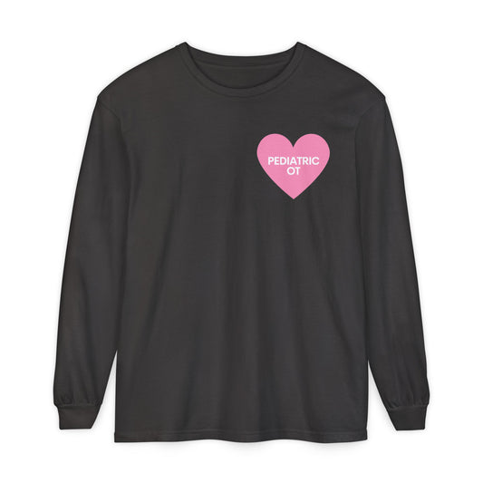 pediatric OT heart long sleeve tee