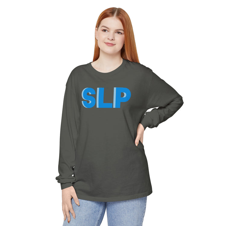 SLP block blue comfort colors long sleeve tee