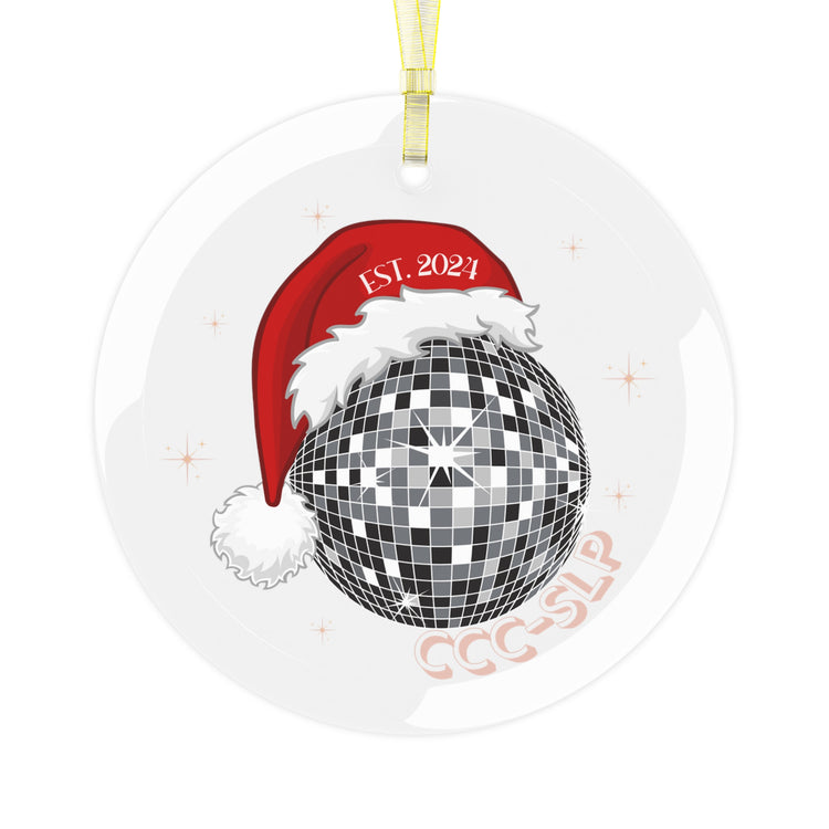 santa disco CCC-SLP est. 2024 glass ornament