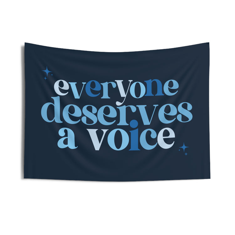 everyone deserves a voice blue wall tapestry