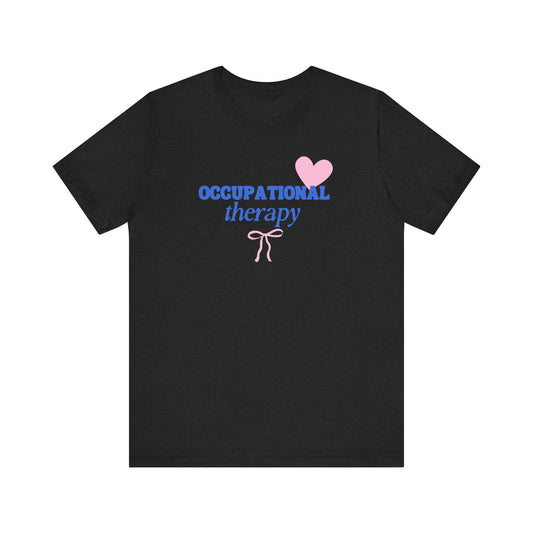 OT heart + bow short sleeve tee