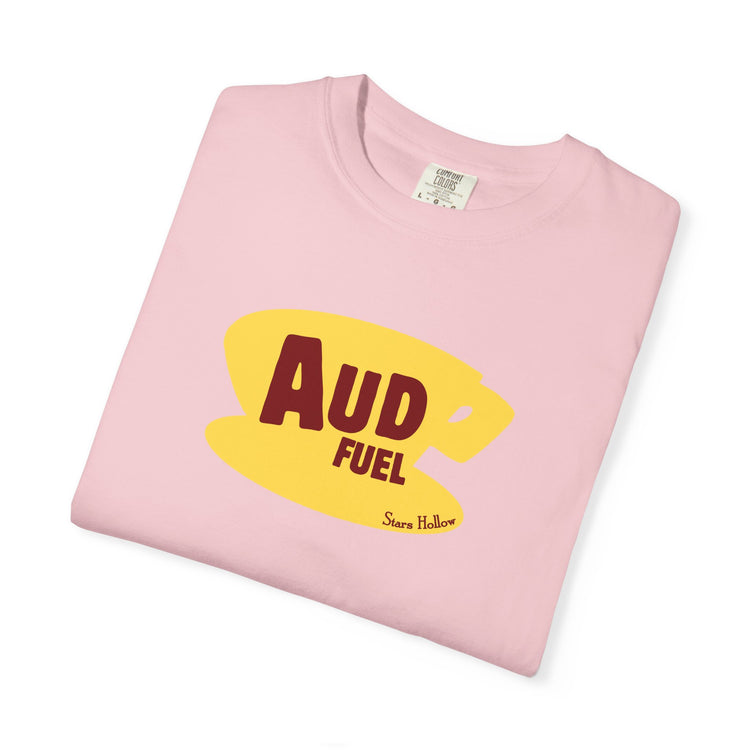 aud fuel yellow coffee cup comfort colors tee