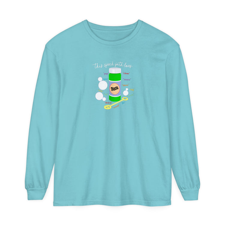 bubbles path loves comfort colors long sleeve tee