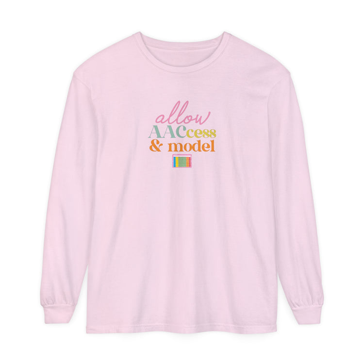 allow AACcess and model comfort colors long sleeve tee