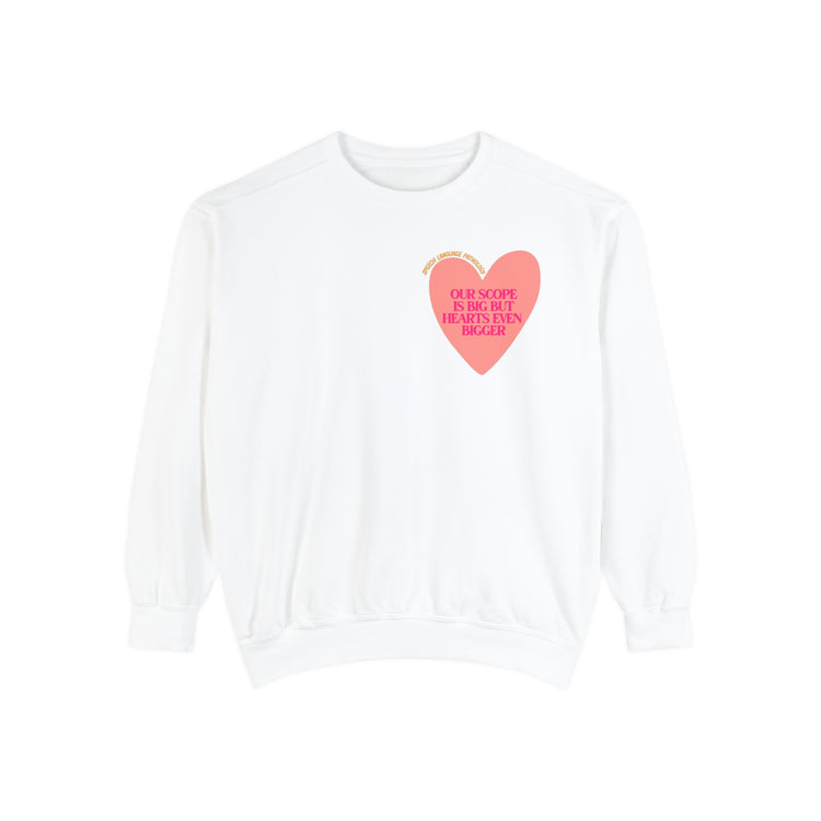 SLP heart scope comfort colors crewneck