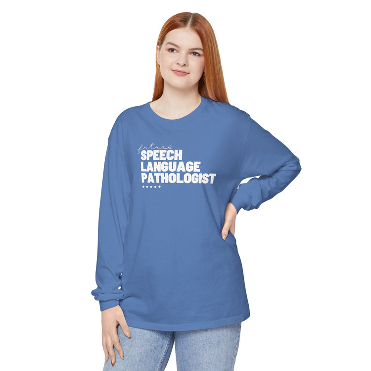 future speech language pathologist comfort colors long sleeve tee