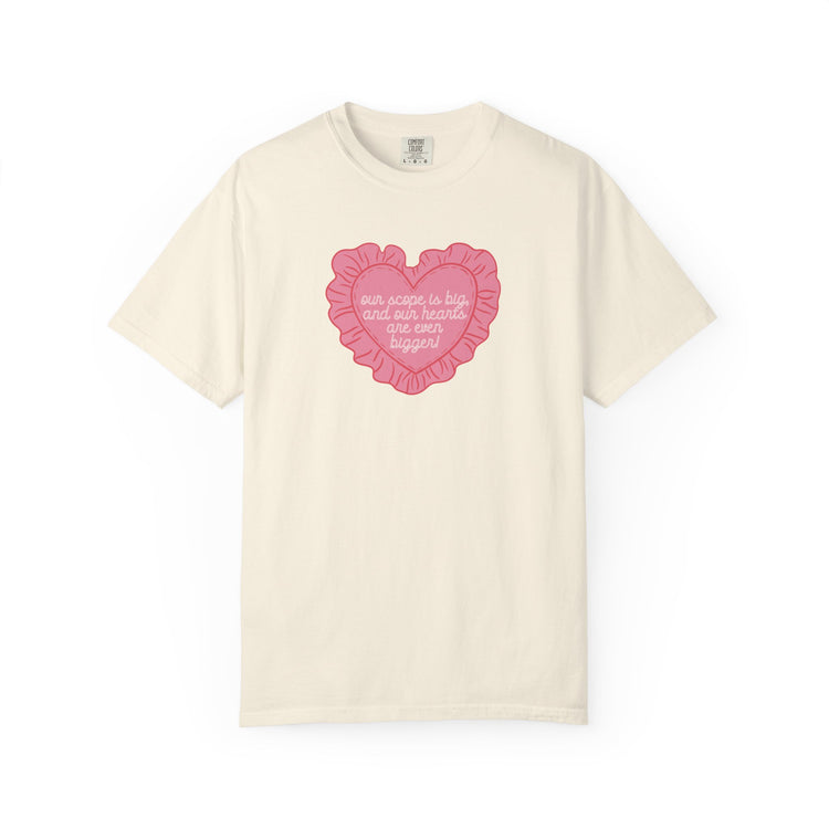 our scope is big heart pillow comfort colors tee