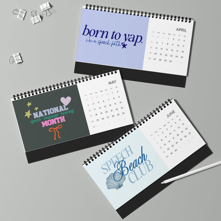 2026 SLP Desktop Calendar (Monthly Grid) January - December