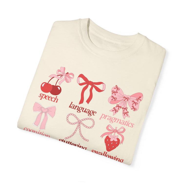 SLP scope pink/red bows comfort colors tee