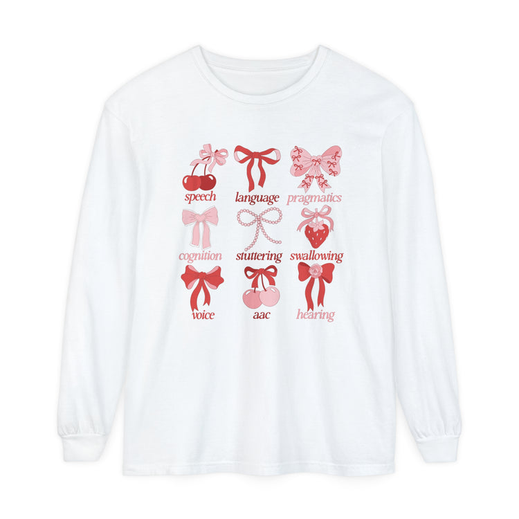 SLP scope pink/red bows long sleeve tee