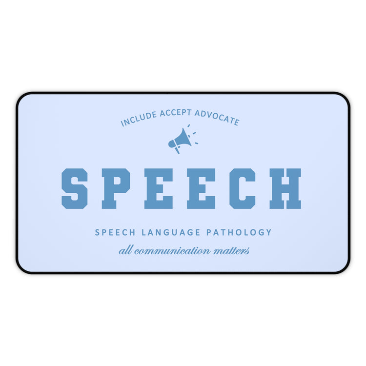 blue speech varsity desk mat