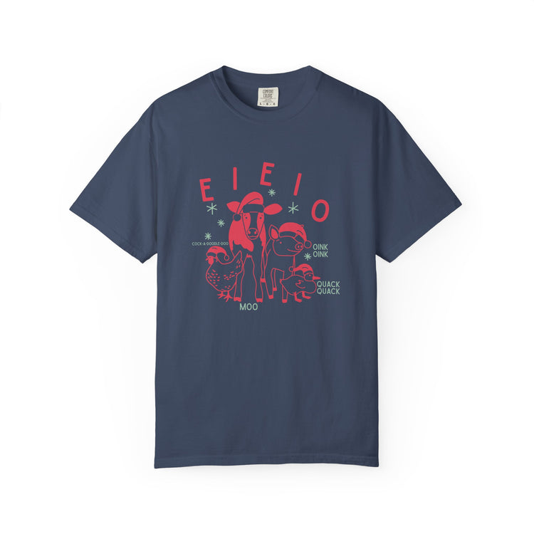 EIEIO holiday barn animals comfort colors tee