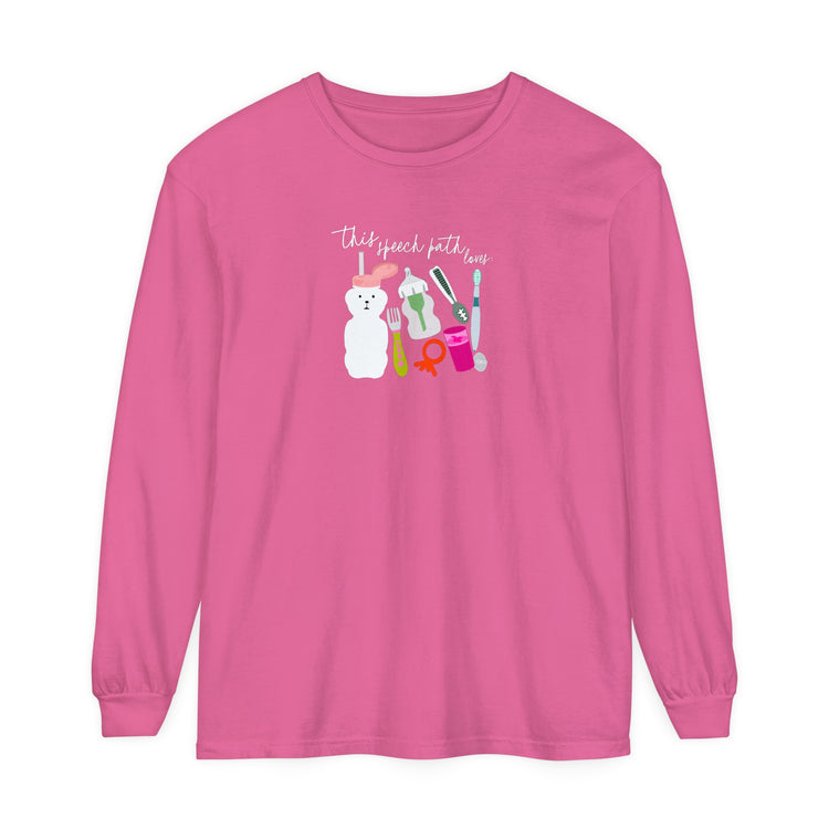 feeding speech path loves comfort colors long sleeve tee