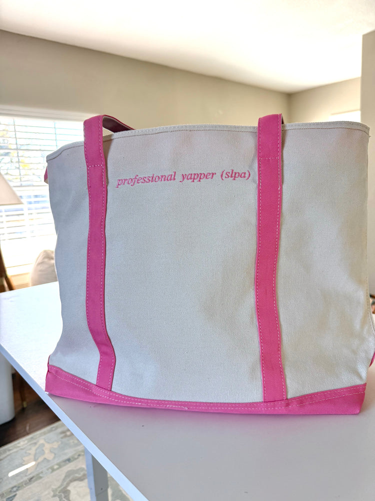 large professional yapper (slp) and (slpa) canvas tote